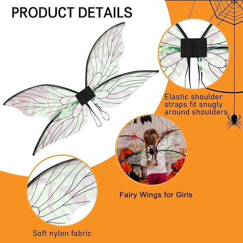 Fairy Wings for Adults, Butterfly Wings for Womens, Halloween Dress Up Fairy Costumes Women Sparkling Angel Wings in Kuwait
