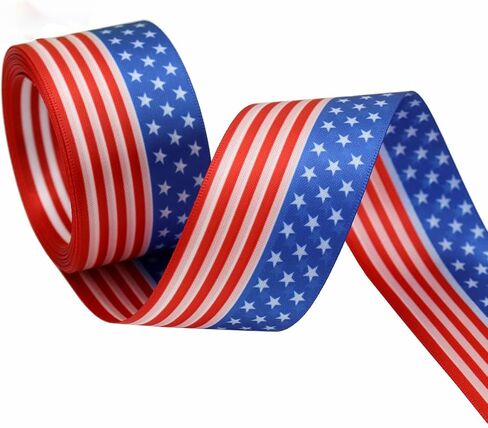 Striped Grosgrain Ribbon 5/8" X 10 YD Patriotic Ribbon for Gift Wrapping, Red/White/Blue, 4th of July Decorations, American Flags Theme Color Art Supplies Gift Ribbons for Crafts (5/8 inch Wide) in Saudi Arabia
