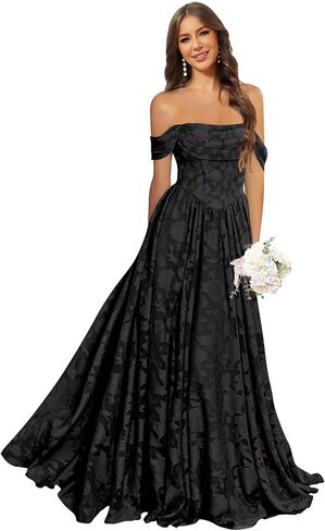 Off The Shoulder Bridesmaid Dresses Floral Chiffon Cowl Neck A Line Formal Dress in Kuwait