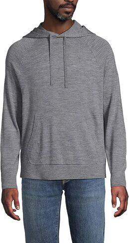 Lands' End Men's Long Sleeve Washable Merino Pullover Hoodie in Saudi Arabia