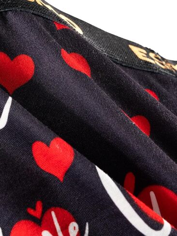 Mens Boxer Briefs Regular Long Casual 4 Way Stretch Soft Underwear for Men Hearts and Red Lips 5 Pack in Saudi Arabia