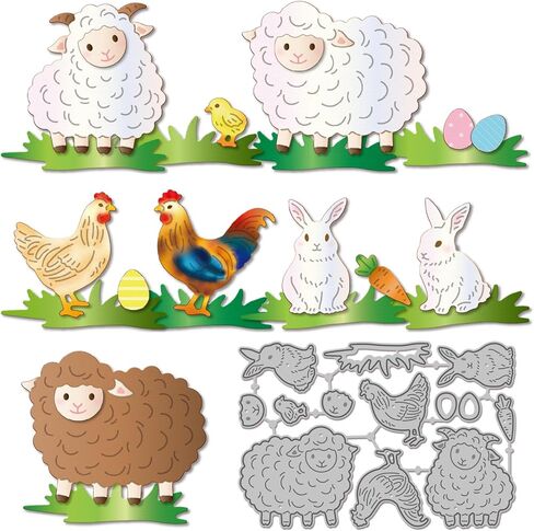 GLOBLELAND Easter Frame Word Dies Metal Happy Easter Die Cuts Rabbit and Egg Cutting Embossing Templates for Scrapbooking Crafts Paper Cards Making in Saudi Arabia