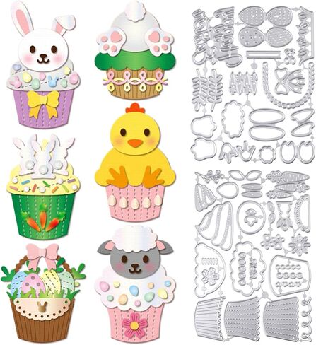 GLOBLELAND Easter Frame Word Dies Metal Happy Easter Die Cuts Rabbit and Egg Cutting Embossing Templates for Scrapbooking Crafts Paper Cards Making in Saudi Arabia
