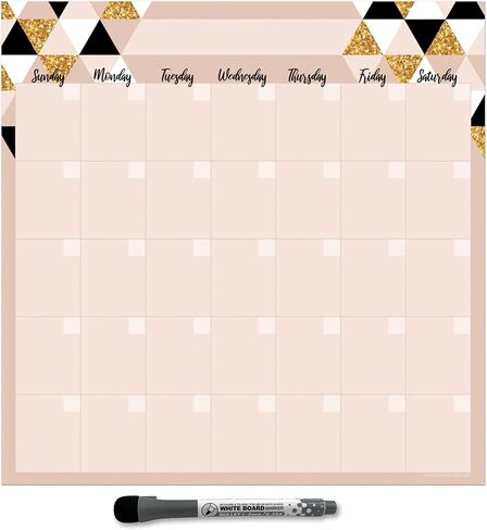 Dry Erase Monthly Calendar Planner Sticker Decal | Removable & Reusable | Magnetic Fine-Tip Marker Included (9 x 12 inches, Watercolor) in Saudi Arabia