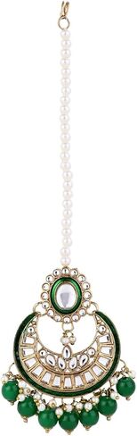 I Jewels Gold Plated Traditional Handcrafted Kundan & Pearl Necklace Jewellery Earring Set in Saudi Arabia