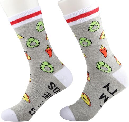 POFULL Taco Gift Taco Lovers Socks Mexican Food Gift Bring Me Some Tacos And Tell Me I’m Pretty Novelty Socks (US, Alpha, One Size, Regular, Regular, SOME TACOS) in Saudi Arabia