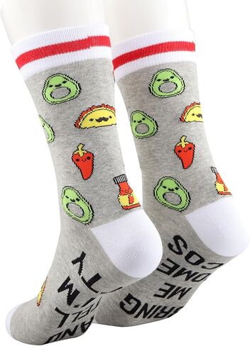 POFULL Taco Gift Taco Lovers Socks Mexican Food Gift Bring Me Some Tacos And Tell Me I’m Pretty Novelty Socks (US, Alpha, One Size, Regular, Regular, SOME TACOS) in Saudi Arabia