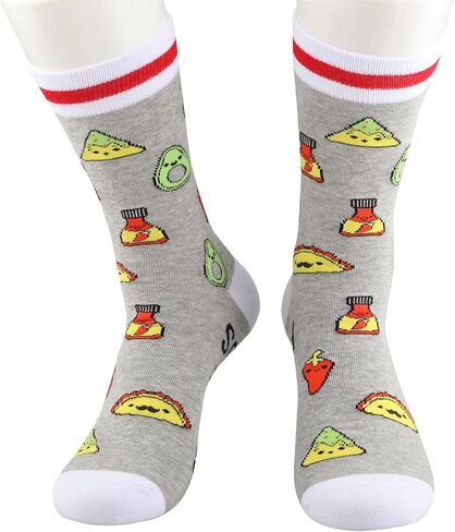 POFULL Taco Gift Taco Lovers Socks Mexican Food Gift Bring Me Some Tacos And Tell Me I’m Pretty Novelty Socks (US, Alpha, One Size, Regular, Regular, SOME TACOS) in Saudi Arabia
