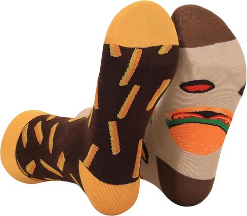 مجنون الجوارب الوجبات الخفيفة والوجبات السريعة المواضيع، مضحك سخيف الجدة طاقم الجوارب هدية للرجال النساء البطاطس المقلية in Saudi Arabia