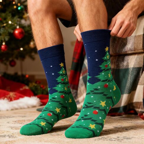 2 Pairs Christmas Socks for Men Women Unisex Winter Socks Christmas Gifts Holiday Patterned Sock for Adult in Saudi Arabia