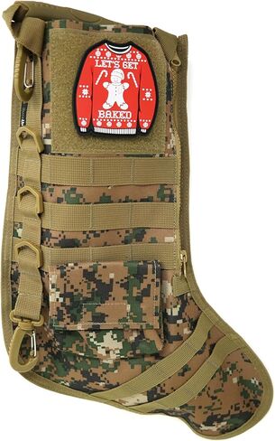 Let's Get Baked Gingerbread Man Ugly Sweater PVC Rubber Tactical Patch | Christmas Hook and Loop Patch in Saudi Arabia