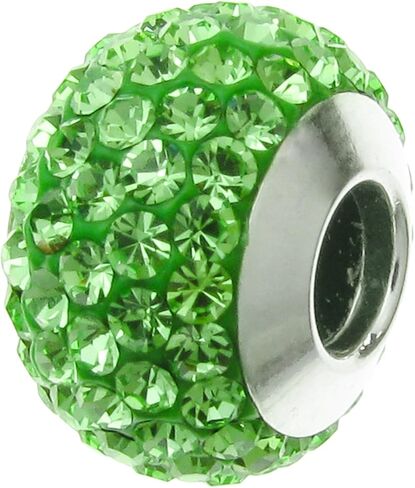 Sterling Silve Simulated Birthstone Round Crystal Bead European Style Bead Charm in Saudi Arabia