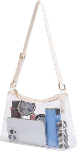 Clear Bag for Stadium Events – Women's Clear Shoulder Bag – Transparent Bag for Concerts, Sports Events and Game Days in Saudi Arabia