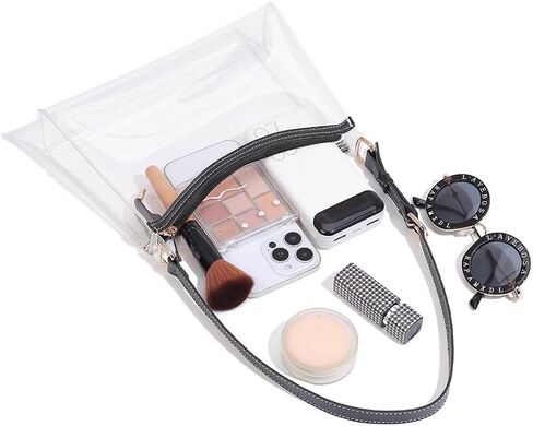 Clear Bag for Stadium Events – Women's Clear Shoulder Bag – Transparent Bag for Concerts, Sports Events and Game Days in Saudi Arabia