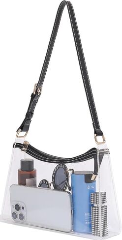 Clear Bag for Stadium Events – Women's Clear Shoulder Bag – Transparent Bag for Concerts, Sports Events and Game Days in Saudi Arabia