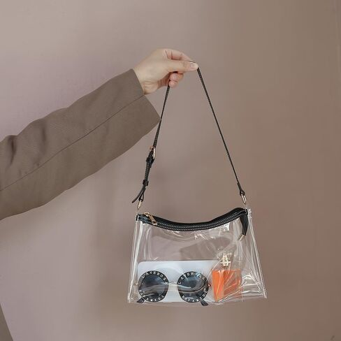 Clear Bag for Stadium Events – Women's Clear Shoulder Bag – Transparent Bag for Concerts, Sports Events and Game Days in Saudi Arabia