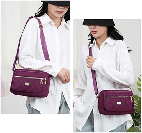 Oxford Cloth Multi-zipper Ladies Messenger Bag Shoulder Bag Fashionable Embroidery Pattern Large Capacity Messenger Bag in Saudi Arabia