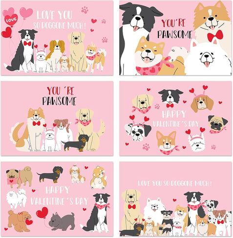 Whaline 48 Pack Cute Dog Thank You Cards Cartoon Greeting Cards with Envelopes & Stickers Blank Note Cards for Baby Shower Birthday Party Invitation Supplies in Kuwait