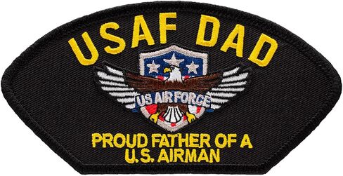 Air Force Dad - Proud Father of a US Airman - Embroidered Patch 5 3/16" x 2 5/8" (Iron-on) in Saudi Arabia