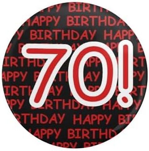 زر CafePress Happy 70th لعيد الميلاد مقاس 2.25 سم، زر دائري بظهر خلفي in Kuwait