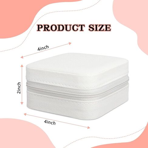 Travel Jewelry Case and Organizer with Mirror,Portable Mini Storage Box for Rings, Earrings, Necklaces, Gift for Mother Mom, Girl, Daughter, Sisters, Bridesmaids, Mother's Day Gift（White） in Saudi Arabia