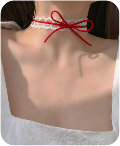 Bravace الدانتيل القوس المختنق قلادة للنساء الطبقات الباليه الدانتيل طوق أنيقة الأسود لوليتا القوطية حزب الرقبة مجوهرات لذيذ قابل للتعديل المخملية الشريط بيان الحد الأدنى لطيف العصرية هدية التبعي in Kuwait