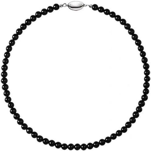 SukAmi 4-10mm Pearl Choker Men Black Pearl Necklace Women Faux Pearl Necklaces 45CM in Saudi Arabia