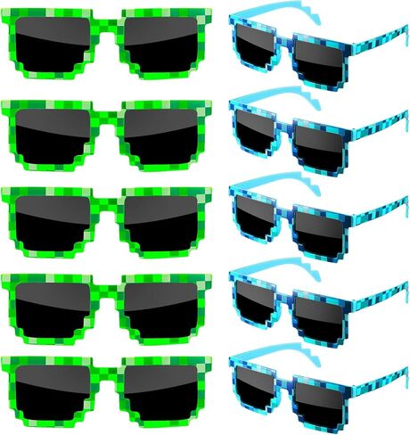 SUNOVELTIES 10/16 حزمة نظارات شمسية للحفلات من Thug Life 8 بت منقطة فسيفساء Gamer MLG نظارات دعائم للصور للبالغين in Saudi Arabia