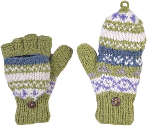 THE COLLECTION ROYAL Fingerless Fleece Lined Hand Knitted Cozy Woolen Fingerless Convertible Mitten Gloves in Saudi Arabia