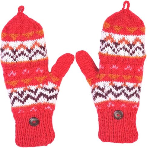 THE COLLECTION ROYAL Fingerless Fleece Lined Hand Knitted Cozy Woolen Fingerless Convertible Mitten Gloves in Saudi Arabia