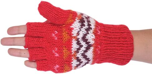 THE COLLECTION ROYAL Fingerless Fleece Lined Hand Knitted Cozy Woolen Fingerless Convertible Mitten Gloves in Saudi Arabia