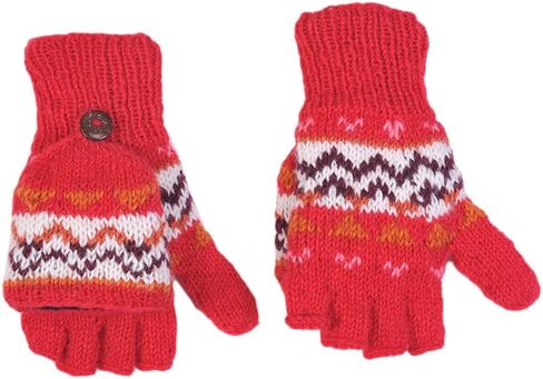 THE COLLECTION ROYAL Fingerless Fleece Lined Hand Knitted Cozy Woolen Fingerless Convertible Mitten Gloves in Saudi Arabia