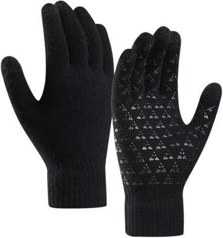 قفازات الشتاء للرجال والنساء الدافئة متماسكة الألعاب التي تعمل باللمس، الرياضة اليومية العمل للطقس البارد صوف ناعم قفازات مبطنة in Kuwait