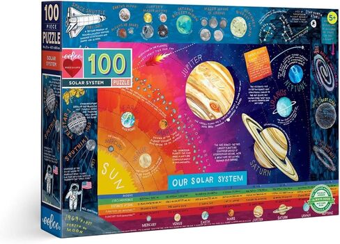 eeBoo: Tree of Wildlife - 100 Piece Puzzle - 27 x 18 Colorful Nature & Animal Jigsaw, Sturdy Dustless Pieces, Informational Poster, Kids Ages 5+ in Saudi Arabia