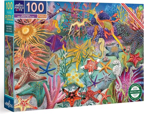 eeBoo: Tree of Wildlife - 100 Piece Puzzle - 27 x 18 Colorful Nature & Animal Jigsaw, Sturdy Dustless Pieces, Informational Poster, Kids Ages 5+ in Saudi Arabia