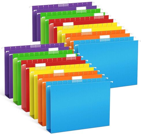 V-Opitos 6 Pack 1 Inch Expansion Hanging File Folders, Letter Size Hanging Folders with 1/5-Cut Adjustable Tab, Extra Capacity Hanging File Folders, Ideal School Classroom, Office Supplies in Kuwait
