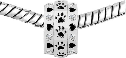 KunBead Dog Paw Prints Heart Love Bead Charms متوافقة مع سوار باندورا للنساء in Saudi Arabia