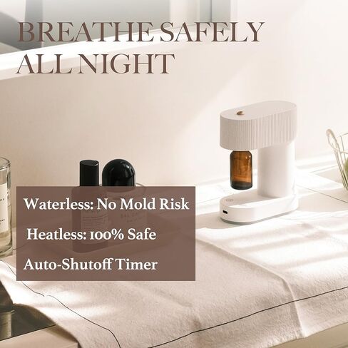 Waterless Diffuser, Compact Quіet Under 38 dB Aromatherapy Essential Oil Diffuser, Battery Operated Portable Scent Nebulizer for Home, Bedroom, Spa, Hotel, Offіce in Saudi Arabia