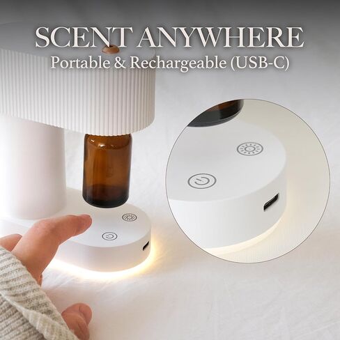 Waterless Diffuser, Compact Quіet Under 38 dB Aromatherapy Essential Oil Diffuser, Battery Operated Portable Scent Nebulizer for Home, Bedroom, Spa, Hotel, Offіce in Saudi Arabia