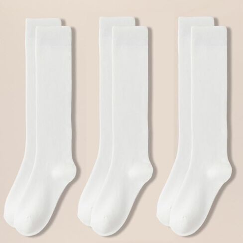 3 Pack Knee High Socks for Women Cotton Casual Comfort Outdoor Long Socks Tube Knee High Dress Sockings in Saudi Arabia