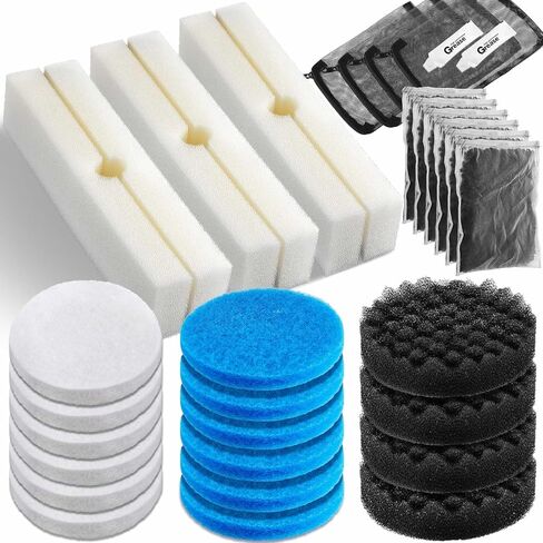 28 PcsFilter Media Replacement Set Compatible with Fluval Fx2 Fx4 Fx5 Fx6, Including Media Bags, Quick Clear/Water Polishing Pads, Foam Pads, Filter Media Canister in Saudi Arabia
