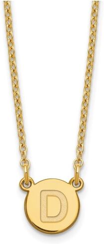 Jewels By Lux Sterling Silver Gold plated Tiny Circle Block Letter Initial Necklace in Saudi Arabia