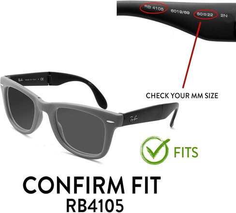 Polarized Replacement Lenses for Ray-Ban Wayfarer Folding Classic RB4105 Sunglasses in Saudi Arabia