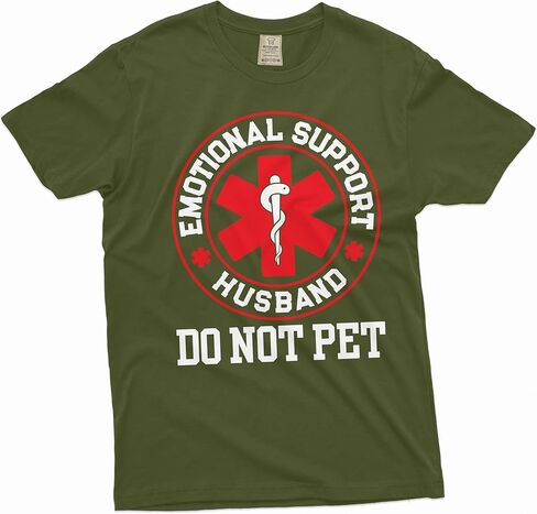 Funny Emotional Support Husband T-Shirt do not pet Sarcastic Sarcasm Gifts Husband Birthday tee in Saudi Arabia