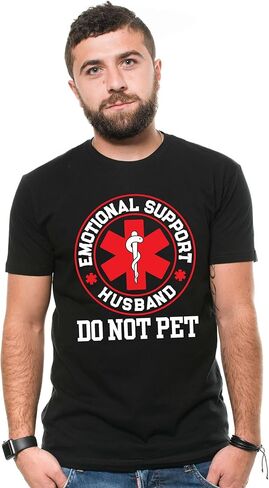 Funny Emotional Support Husband T-Shirt do not pet Sarcastic Sarcasm Gifts Husband Birthday tee in Saudi Arabia