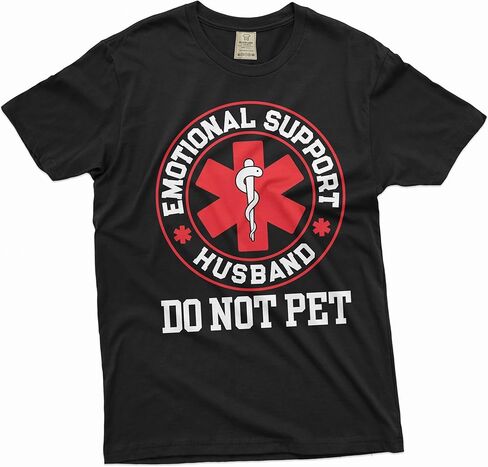Funny Emotional Support Husband T-Shirt do not pet Sarcastic Sarcasm Gifts Husband Birthday tee in Saudi Arabia
