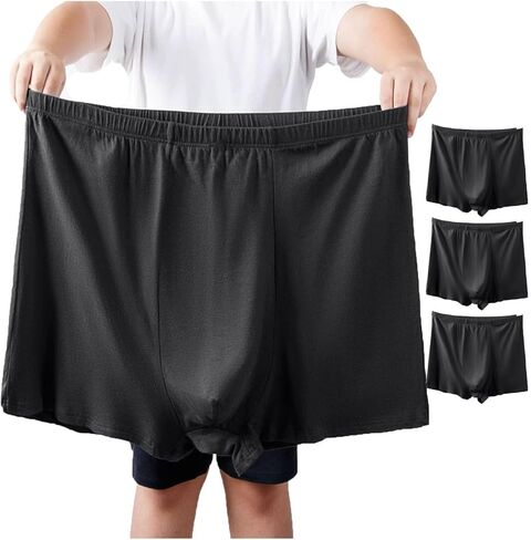 Cotton 3-Pack Plus Size Men's Boxer Briefs Underwear 3XL-10XL Shorts High Waisted Panties Loose Daily Underpants in Saudi Arabia