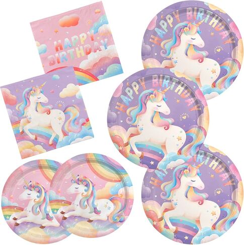 Gatherfun Iridescent Party Supplies - لوحات ورقية يمكن التخلص منها ، أكواب ومناديل ، مثالية لعيد الميلاد والأحداث ذات الطابع حورية البحر وتزيين حفل زفاف - يخدم 16 in Kuwait
