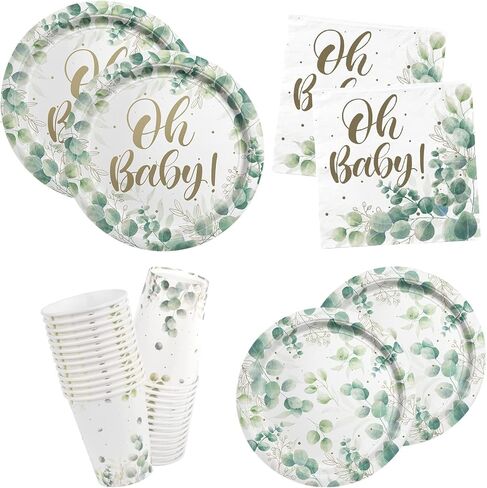 Gatherfun Iridescent Party Supplies - لوحات ورقية يمكن التخلص منها ، أكواب ومناديل ، مثالية لعيد الميلاد والأحداث ذات الطابع حورية البحر وتزيين حفل زفاف - يخدم 16 in Kuwait