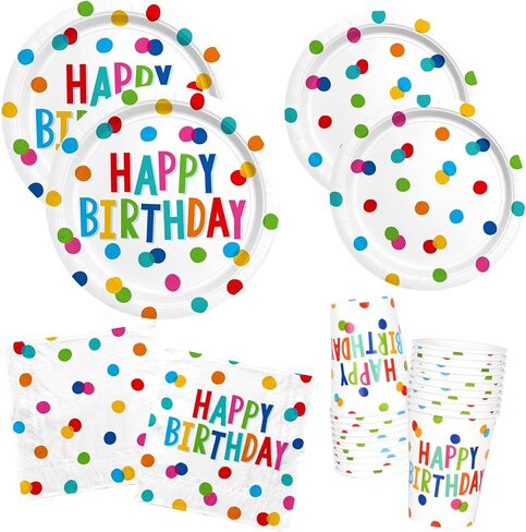 Gatherfun Iridescent Party Supplies - لوحات ورقية يمكن التخلص منها ، أكواب ومناديل ، مثالية لعيد الميلاد والأحداث ذات الطابع حورية البحر وتزيين حفل زفاف - يخدم 16 in Kuwait